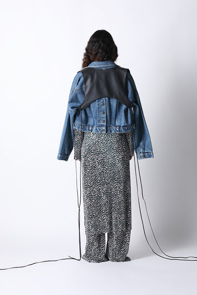 431-88 by Shweta Kapur Overlay Denim Jacket indian designer wear online shopping melange singapore