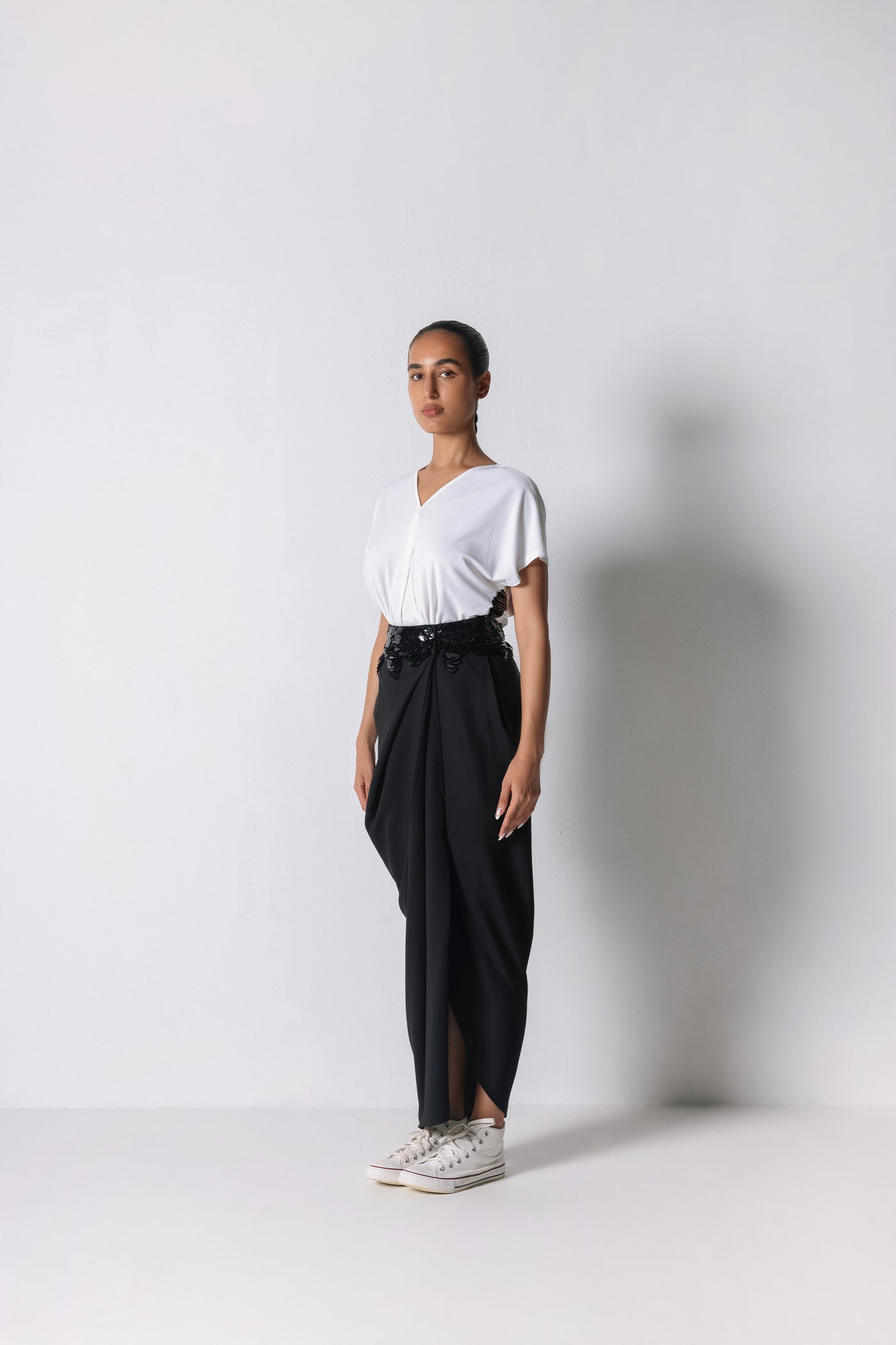 431-88 by Shweta Kapur Pleated top 2.0 indian designer wear online shopping melange singapore
