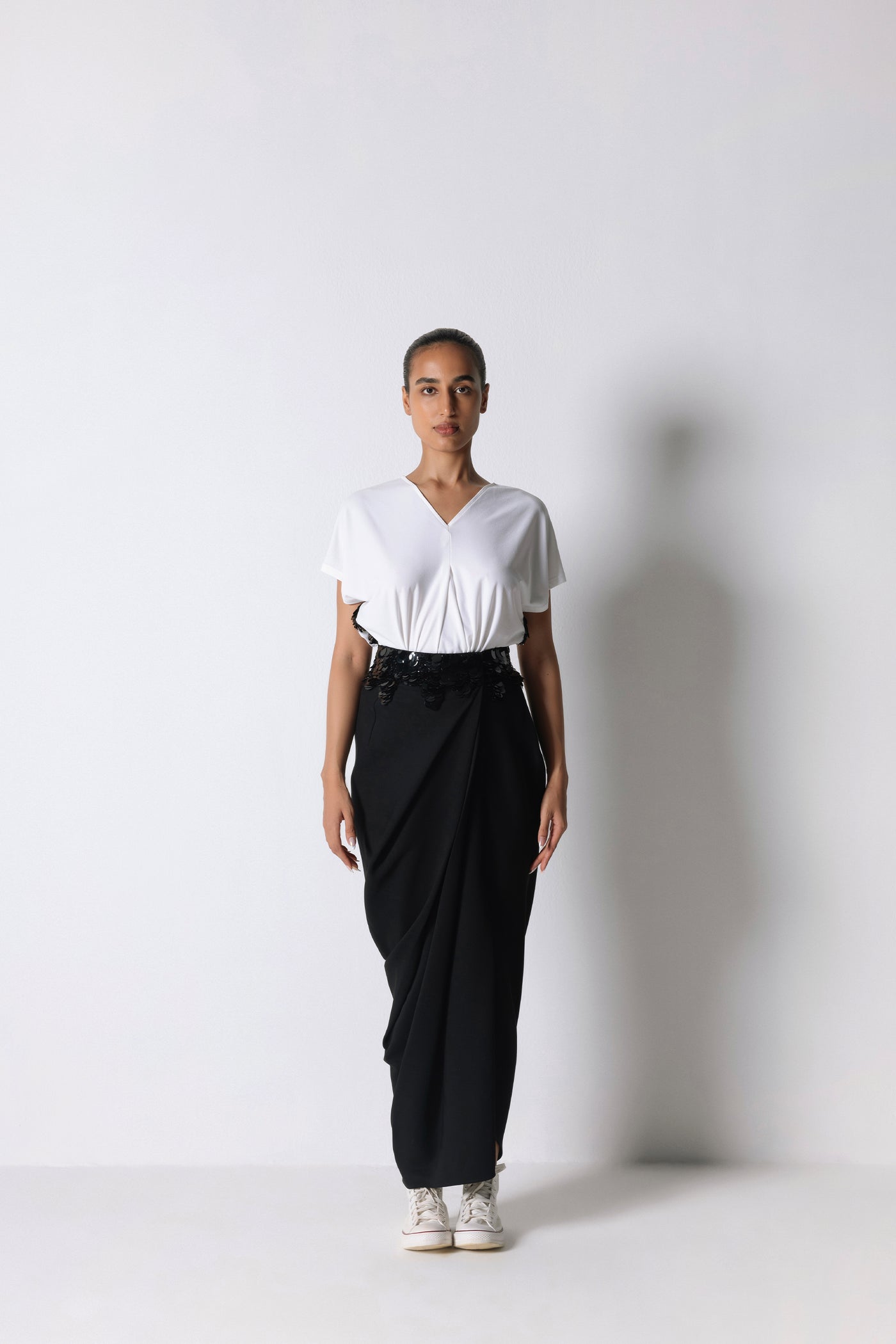 431-88 by Shweta Kapur Wave Skirt indian designer wear online shopping melange singapore