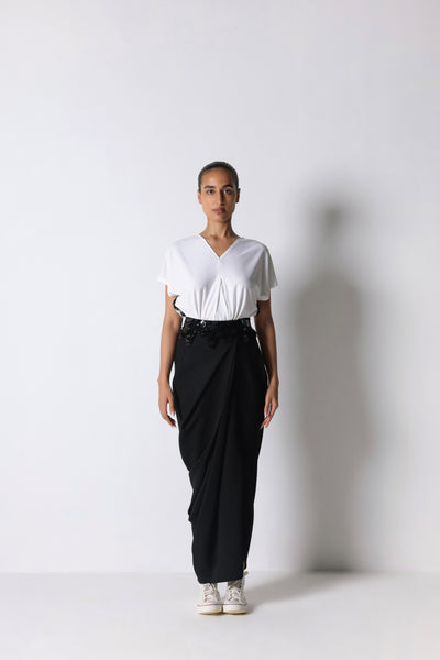 431-88 by Shweta Kapur Wave Skirt indian designer wear online shopping melange singapore