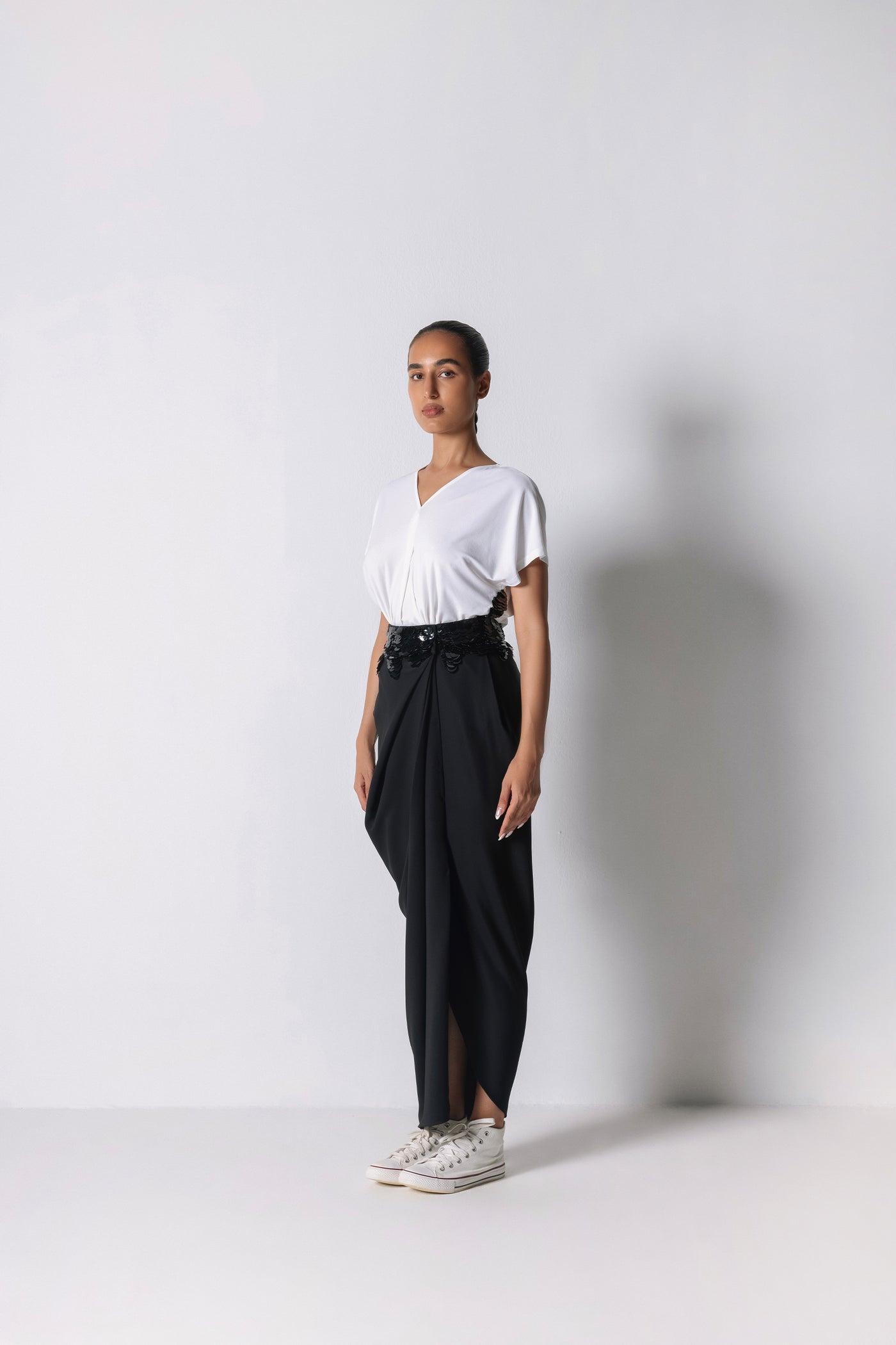 431-88 by Shweta Kapur Wave Skirt indian designer wear online shopping melange singapore