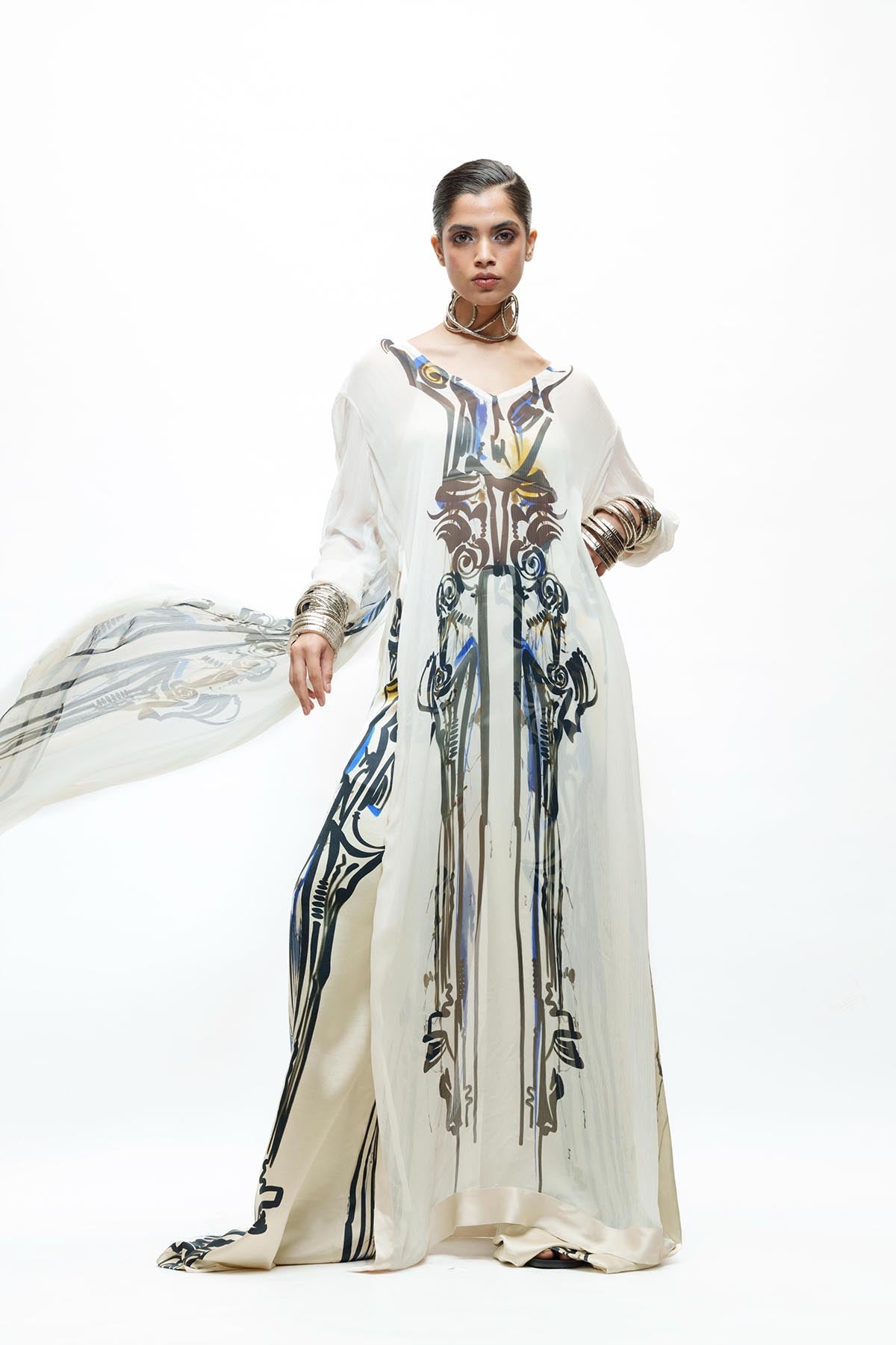 AKOK Abstract Kurta Trouser Set indian designer wear online shopping melange singapore 