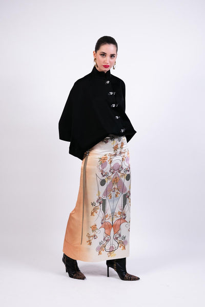 AKOK Black Boxy Jacket With Hand-emb Highlight indian designer wear online shopping melange singapore