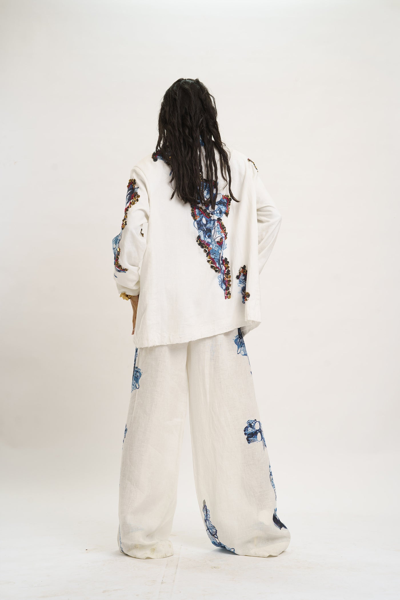 AKOK Blazer with Broad Pant And Crop Top indian designer wear online shopping melange singapore