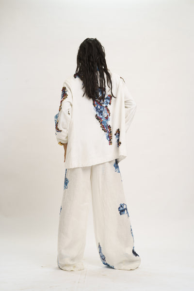 AKOK Blazer with Broad Pant And Crop Top indian designer wear online shopping melange singapore