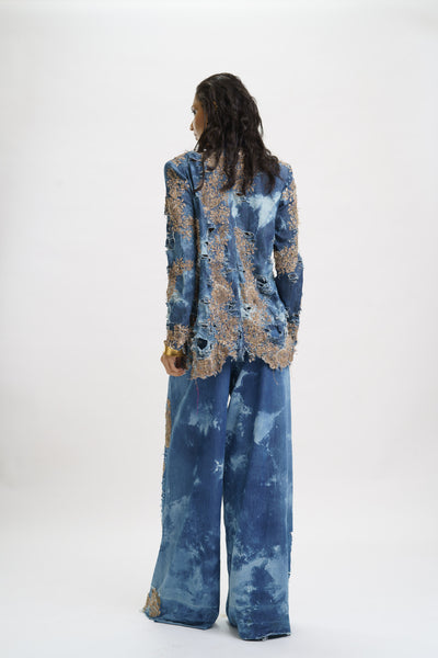 AKOK Blazer with Pants And Crop Top indian designer wear online shopping melange singapore