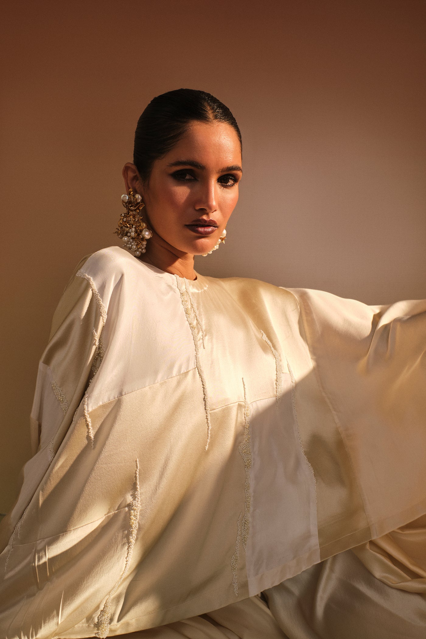AKOK Cape With Lungi Skirt indian designer wear online shopping melange singapore
