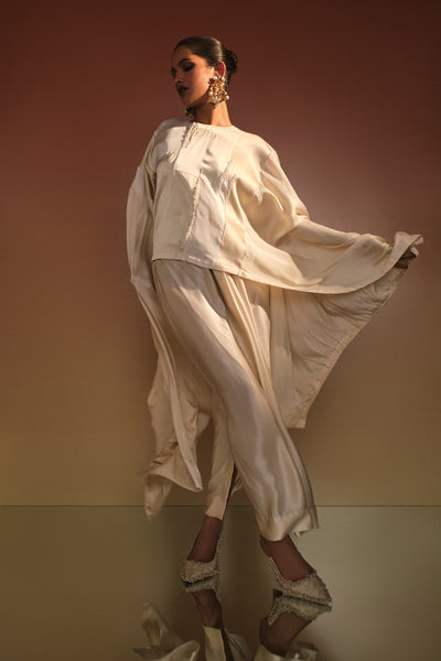 AKOK Cape With Lungi Skirt indian designer wear online shopping melange singapore