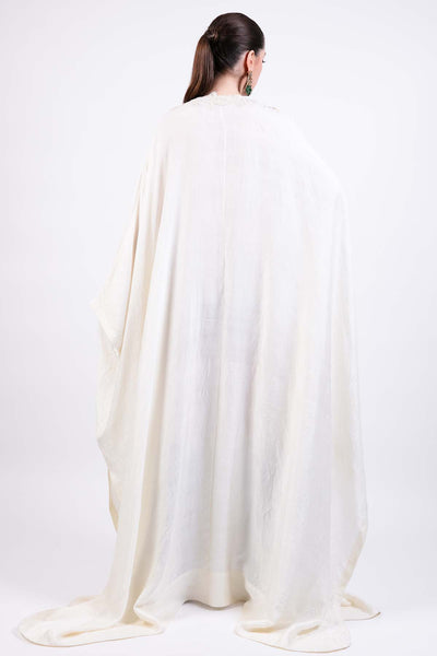 AKOK Ivory Silk Kaftan Dress indian designer wear online shopping melange singapore 