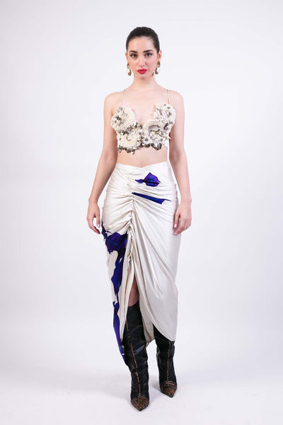 AKOK Lace Embroidered Bralette indian designer wear online shopping melange singapore 