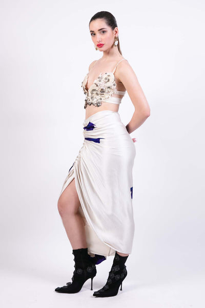 AKOK Lace Embroidered Bralette indian designer wear online shopping melange singapore 