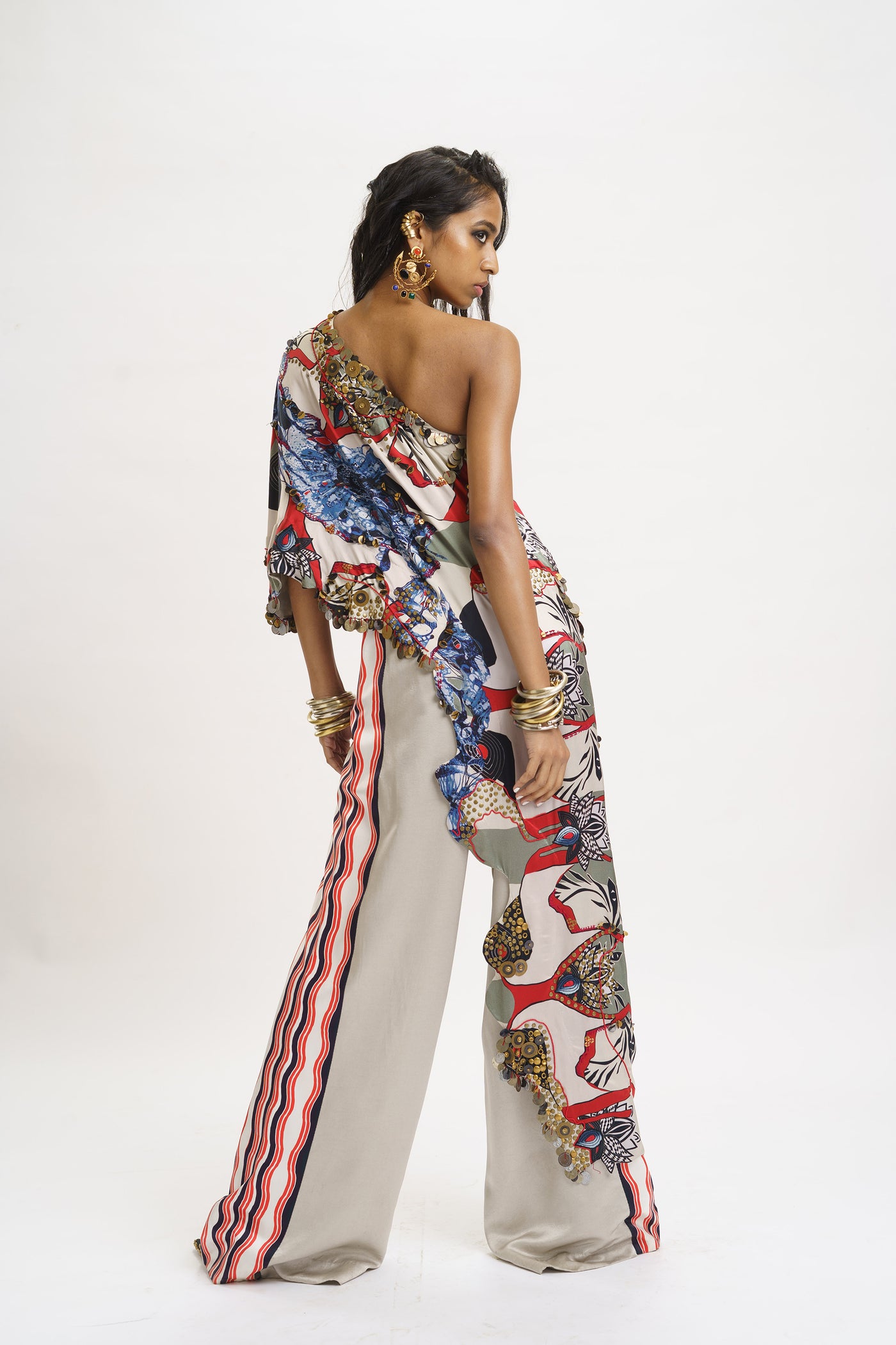 AKOK One Shoulder Top with Trouser indian designer wear online shopping melange singapore