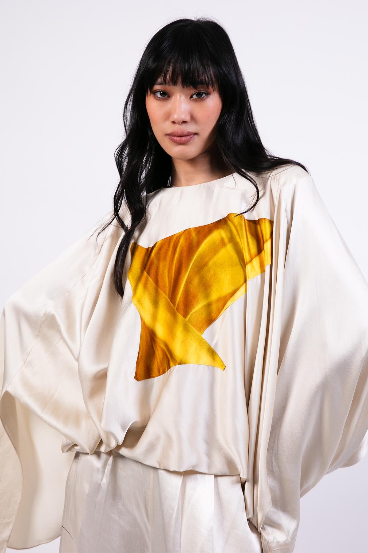 AKOK Printed Silk Trosuer With Applique Top indian designer wear online shopping melange singapore 