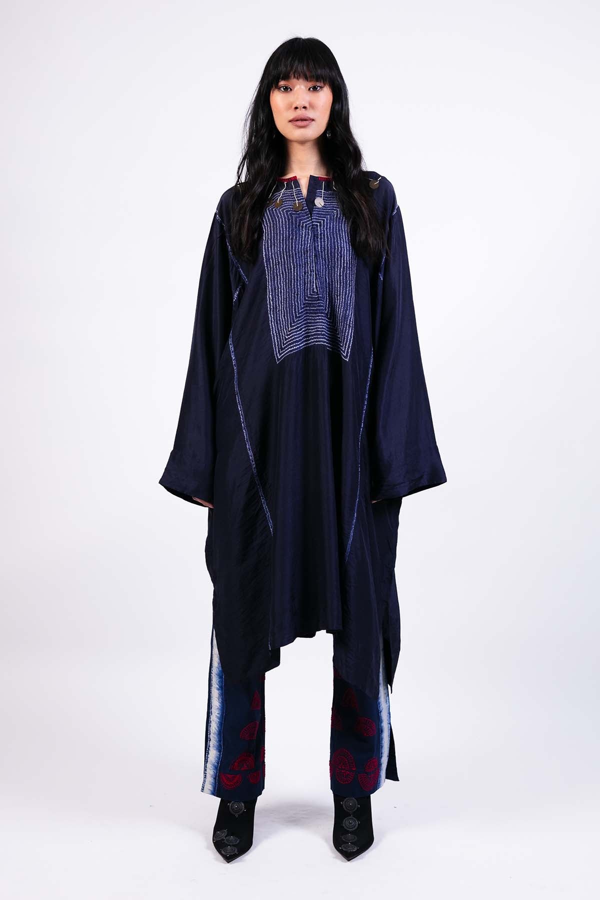 AKOK Shibori Kurta Draped Pants indian designer wear online shopping melange singapore 