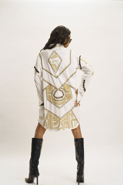 AKOK Shirt Dress indian designer wear online shopping melange singapore
