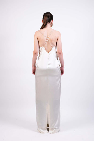 AKOK Silk Lace Embroidered Dress indian designer wear online shopping melange singapore 