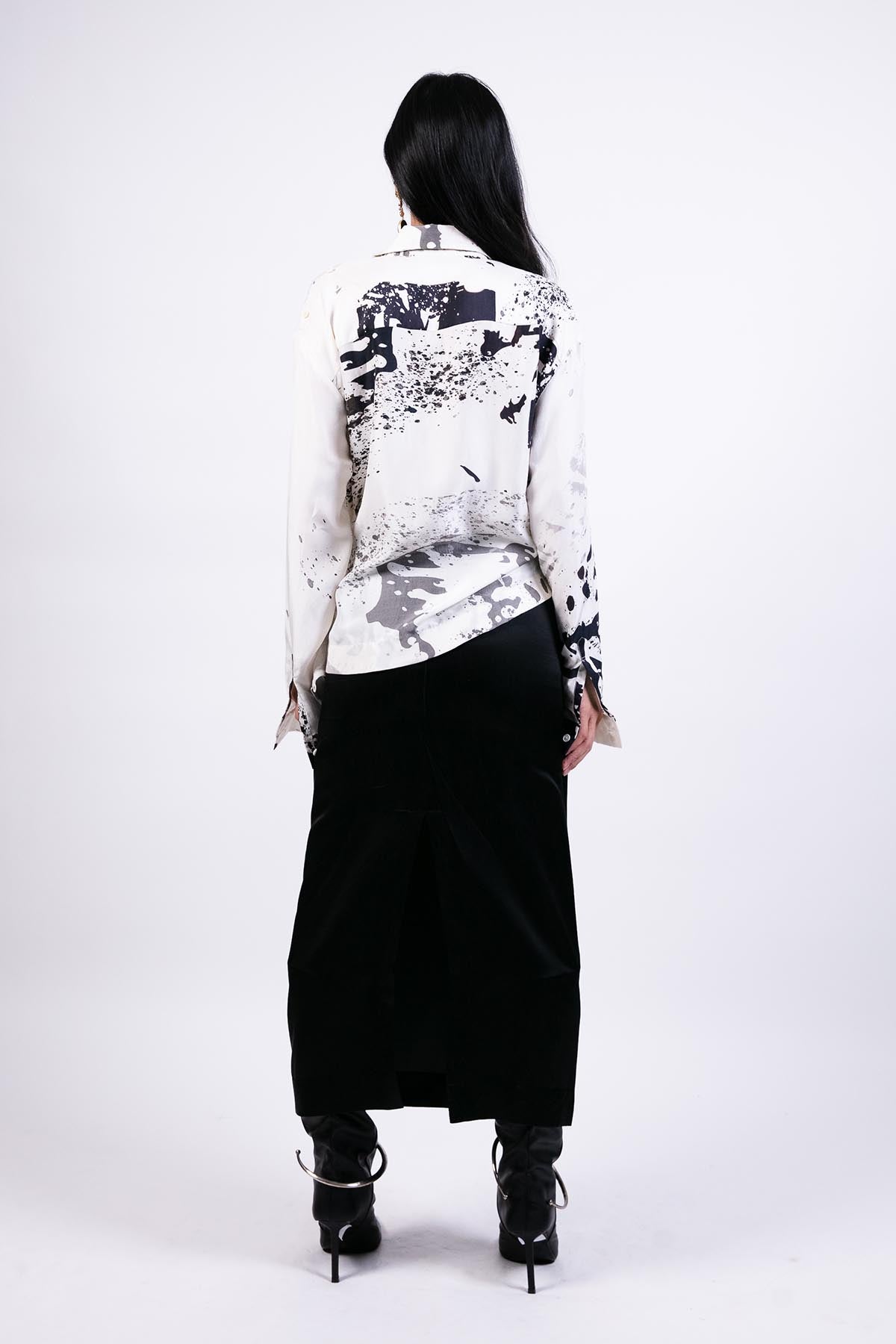 AKOK Silk Skirt With Emb Highlight indian designer wear online shopping melange singapore 