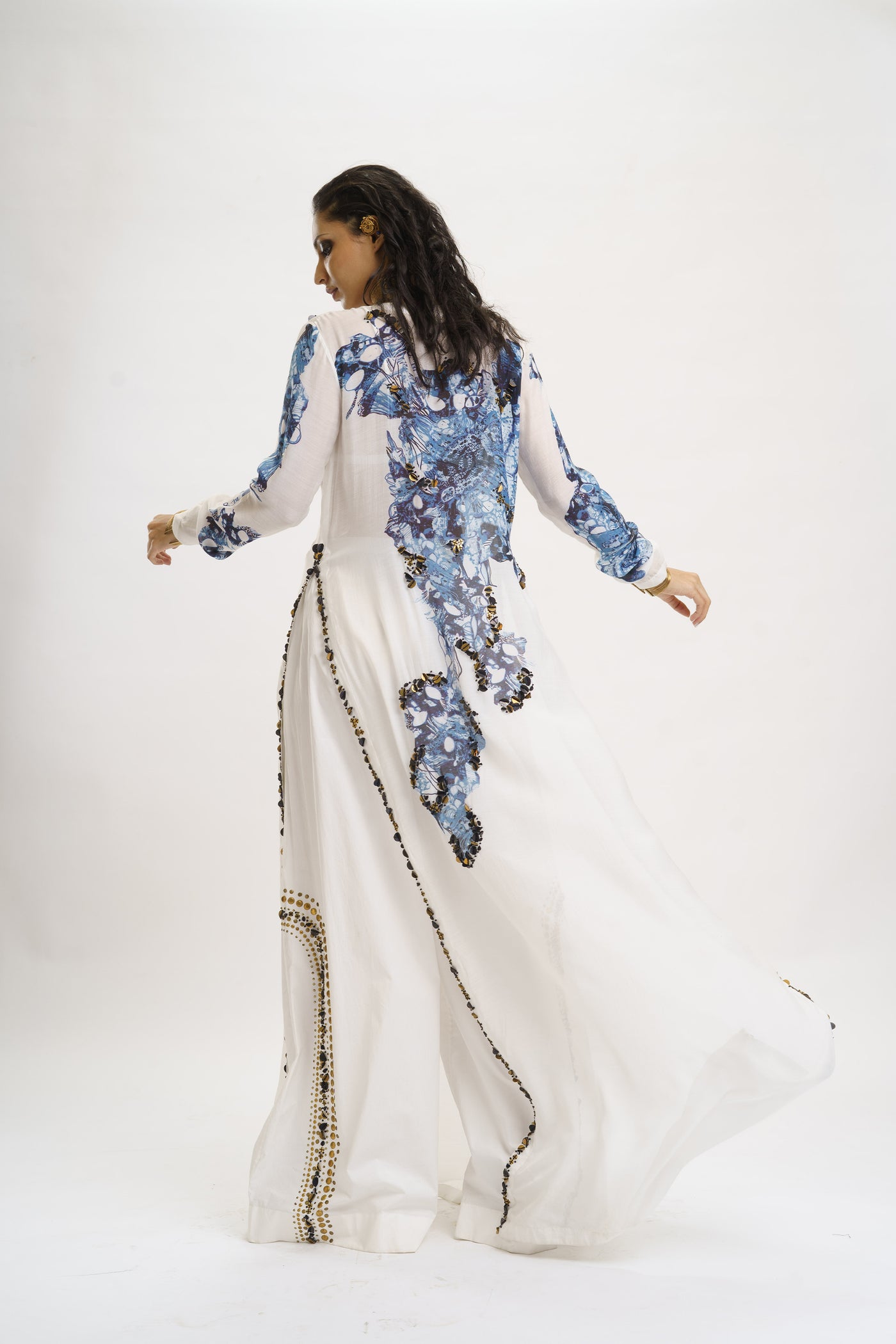 AKOK Slip Dress with Trouser and Crop top indian designer wear online shopping melange singapore