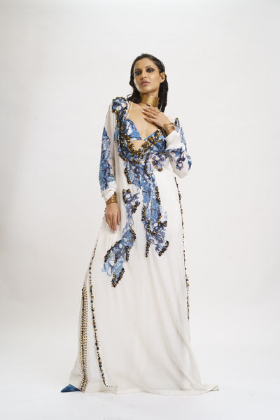 AKOK Slip Dress with Trouser and Crop top indian designer wear online shopping melange singapore