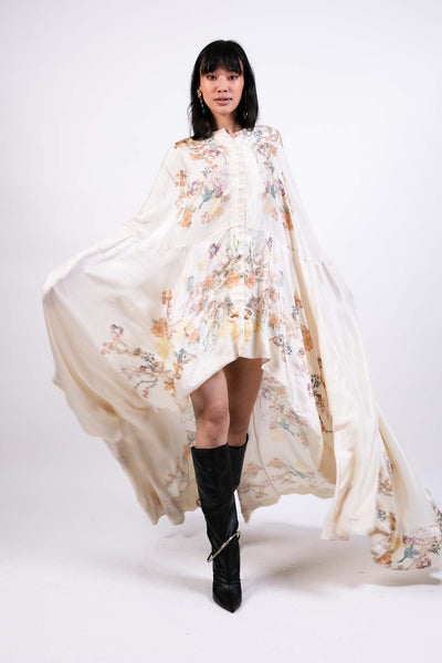 AKOK Vintage Cape Dress with Lycra Pants indian designer wear online shopping melange singapore 