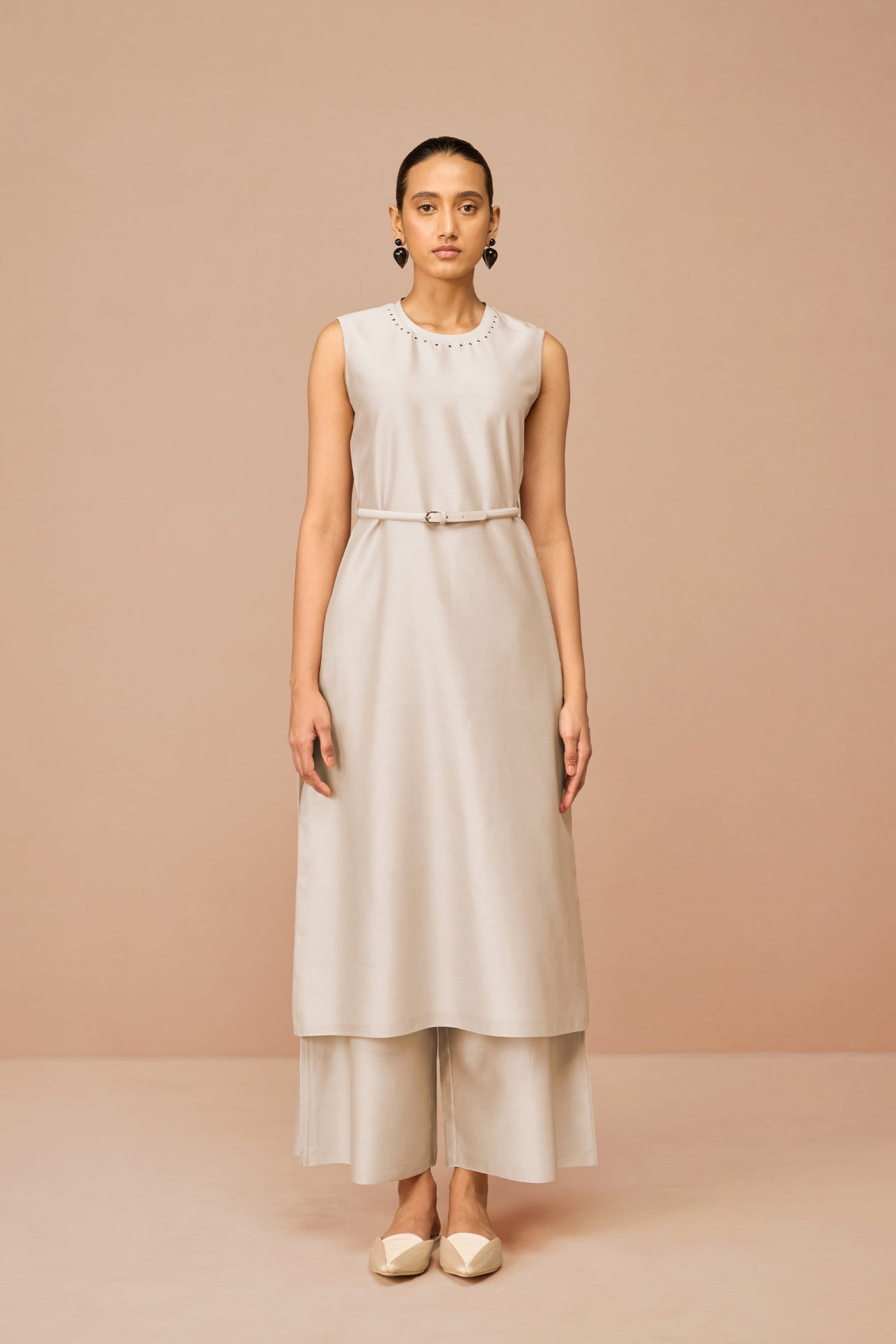 AMPM Anais Beige Jacket Set Indian designer wear online shopping melange singapore