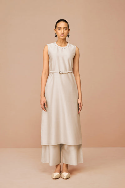 AMPM Anais Beige Jacket Set Indian designer wear online shopping melange singapore