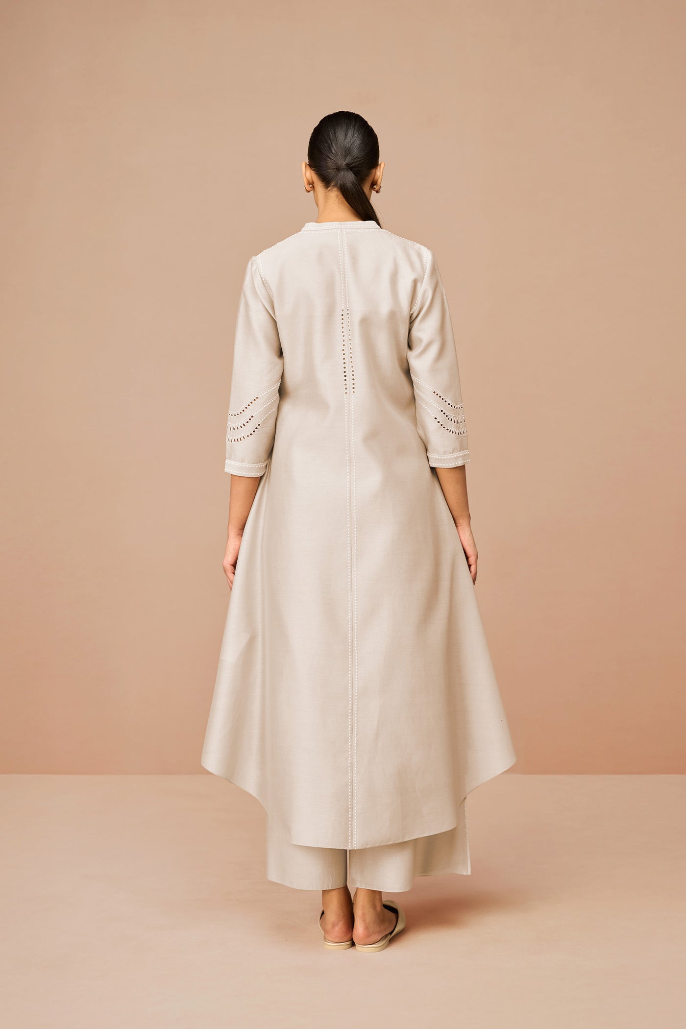 AMPM Anais Jacket Set Beige Indian designer wear online shopping melange singapore