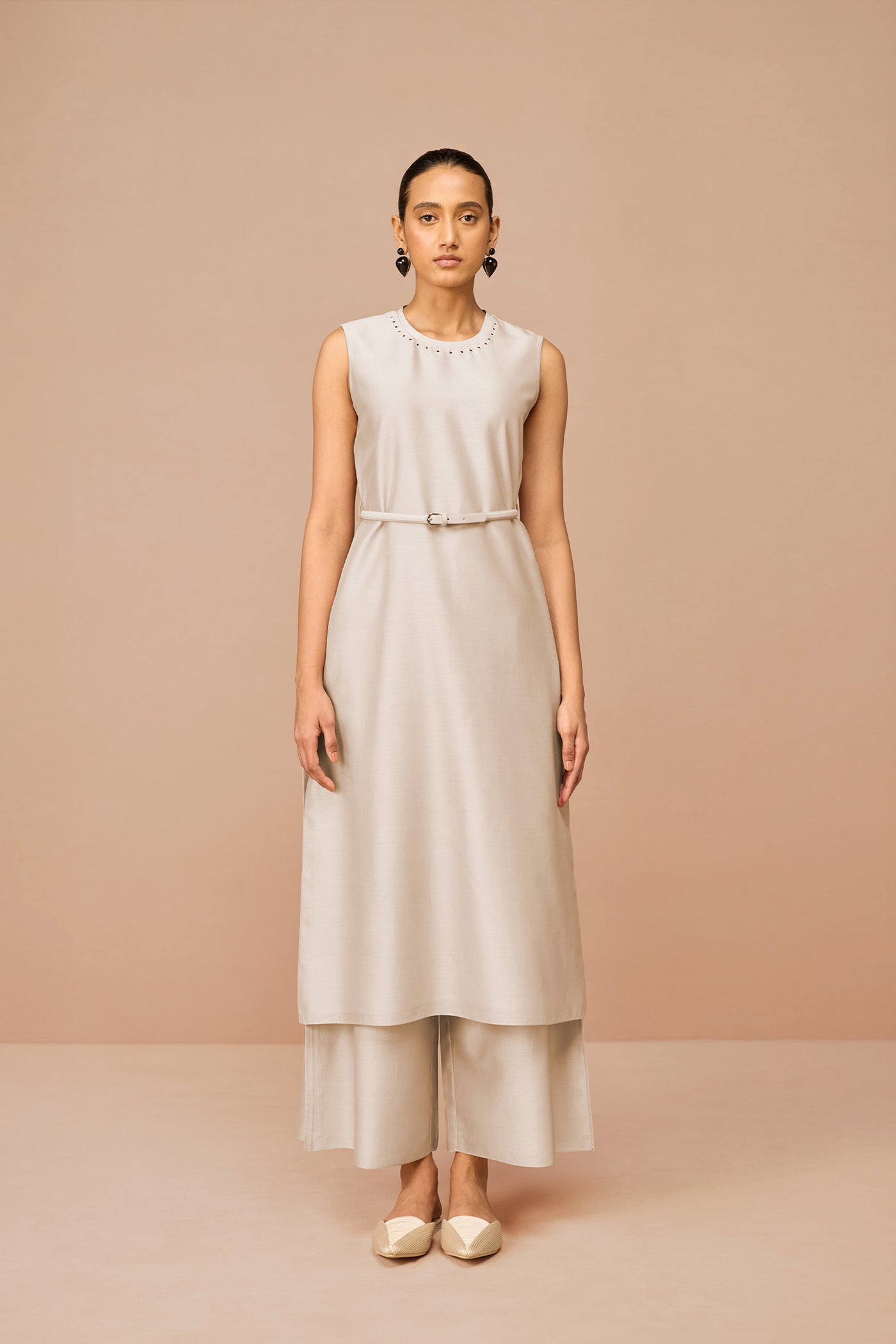AMPM Anais Jacket Set Beige Indian designer wear online shopping melange singapore