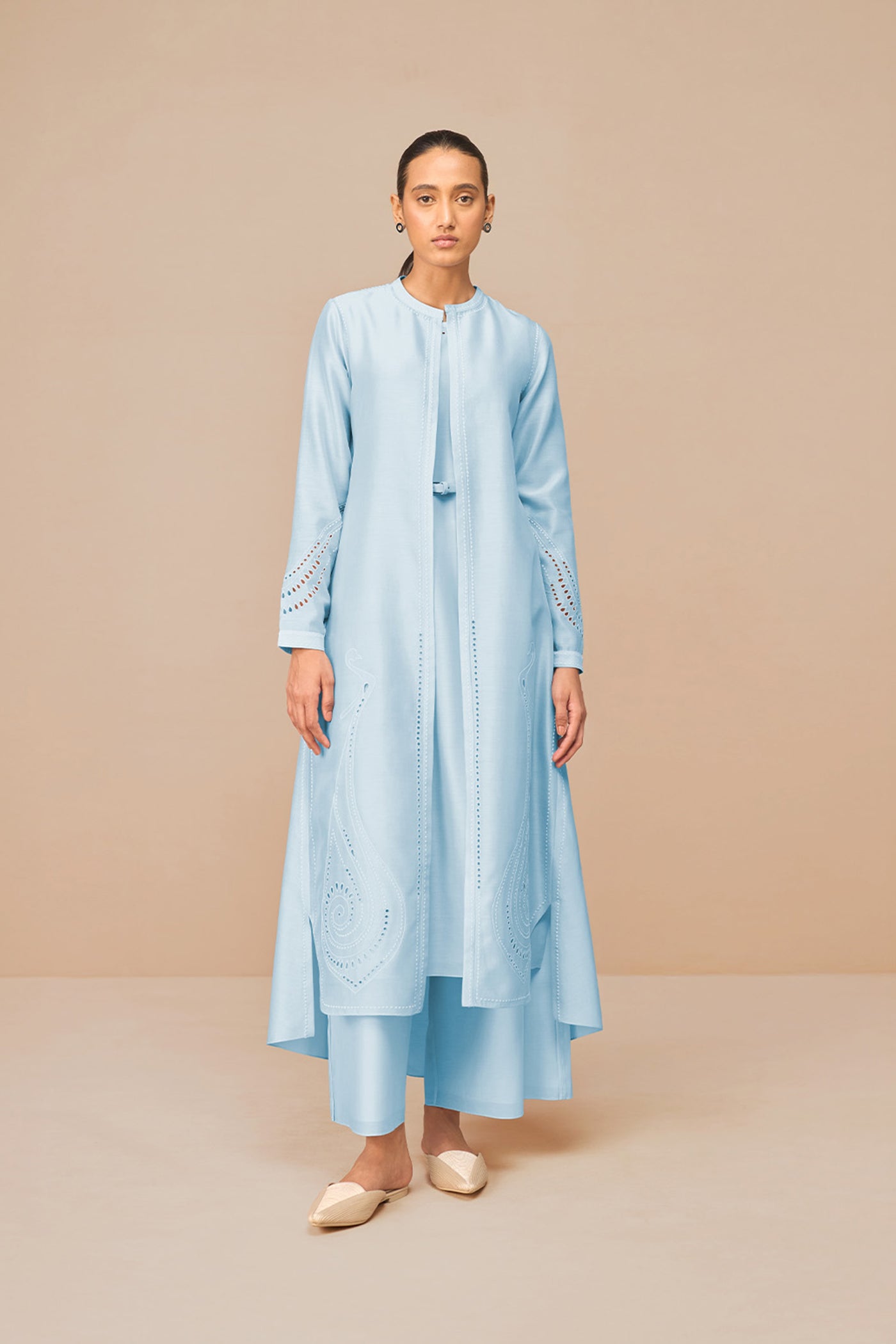 AMPM Anais Jacket Set Ice Blue Indian designer wear online shopping melange singapore
