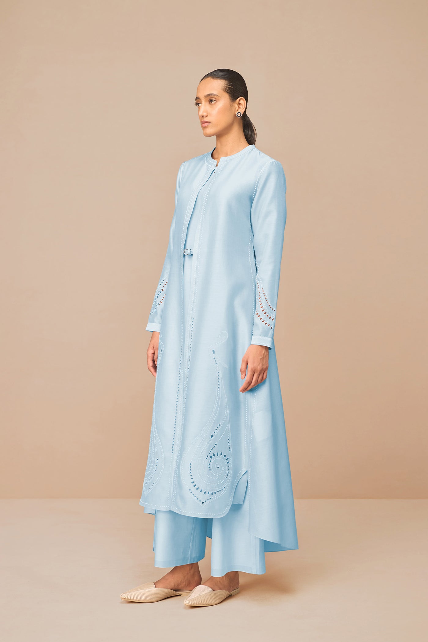 AMPM Anais Jacket Set Ice Blue Indian designer wear online shopping melange singapore
