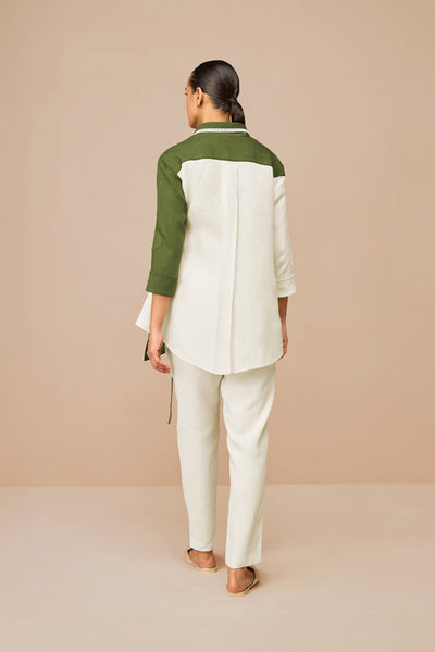 AMPM Beia Shirt Set Olive Indian designer wear online shopping melange singapore
