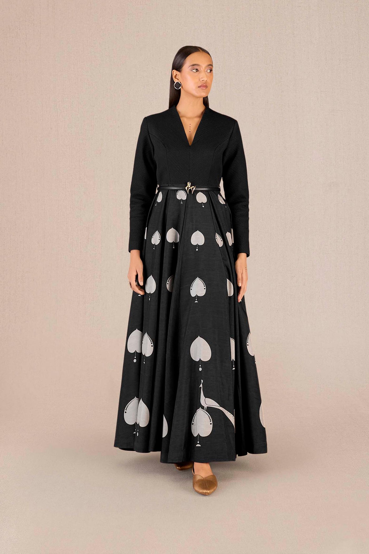 AMPM Black Sabra Dress indian designer wear online shopping melange singapore
