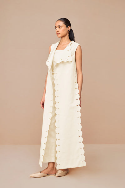 AMPM Cleo Throw Set Ivory Indian designer wear online shopping melange singapore