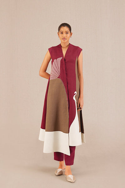 AMPM Cora Jacket Set Wine indian designer wear online shopping melange singapore