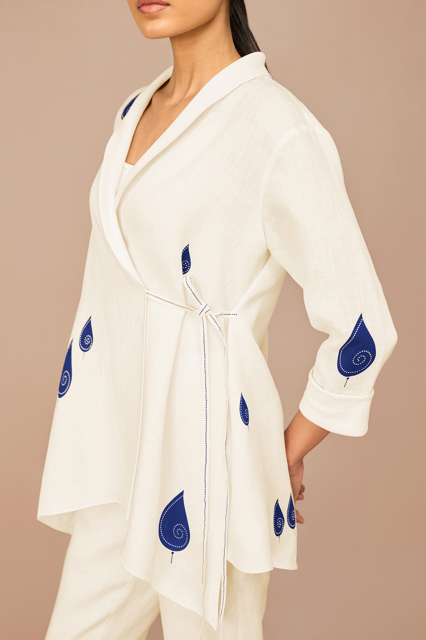 AMPM Dahlia Shirt Set Ivory Indian designer wear online shopping melange singapore