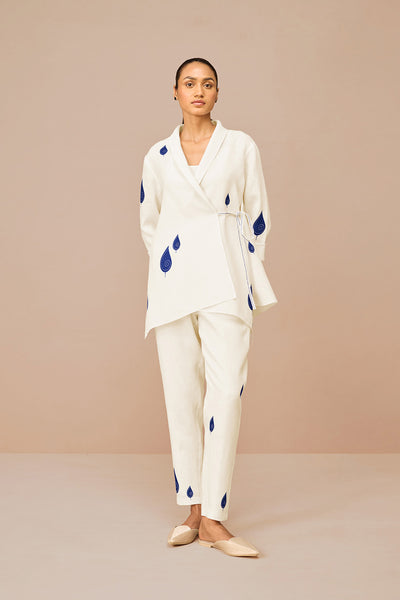 AMPM Dahlia Shirt Set Ivory Indian designer wear online shopping melange singapore