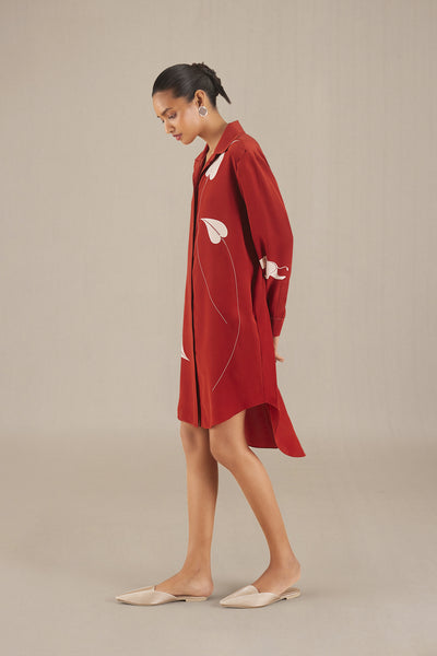 AMPM Emilia Shirt Dress Rust indian designer wear online shopping melange singapore