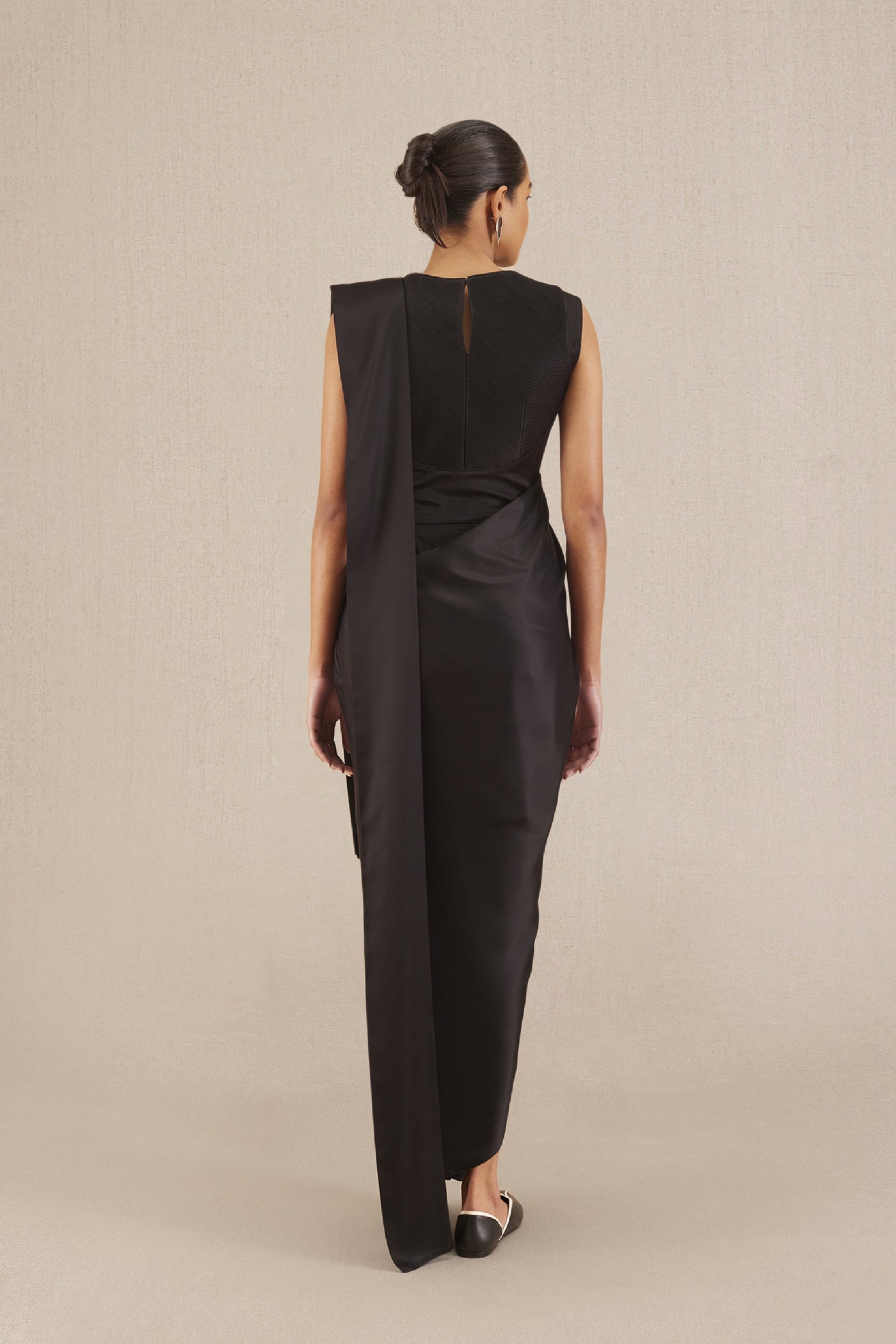 AMPM Ila Saree Black indian designer wear online shopping melange singapore