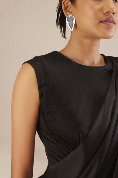 AMPM Ila Saree Black indian designer wear online shopping melange singapore