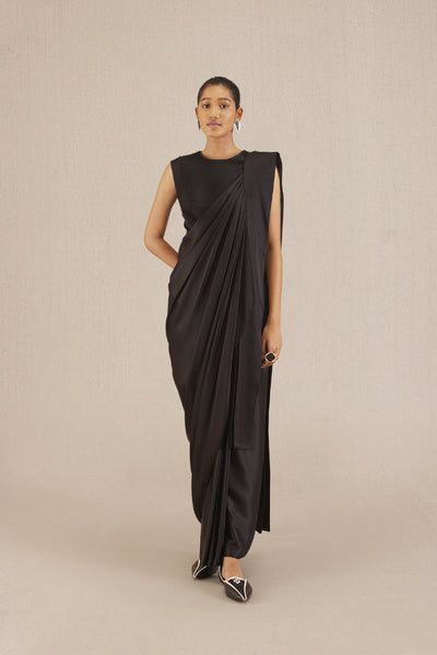 AMPM Ila Saree Black indian designer wear online shopping melange singapore