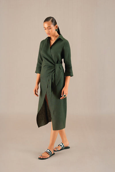 AMPM Isla Dress Olive indian designer wear online shopping melange singapore
