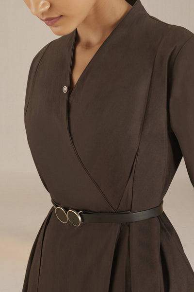 AMPM Lara Dress Dark Brown indian designer wear online shopping melange singapore