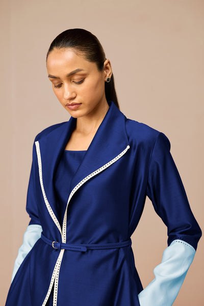 AMPM Mirdea Jacket Set Indigo Indian designer wear online shopping melange singapore