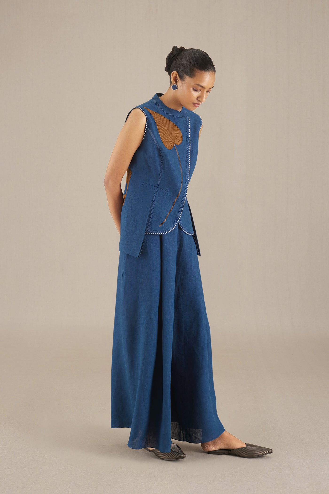 AMPM Nadiah Waist Coat Teal indian designer wear online shopping melange singapore