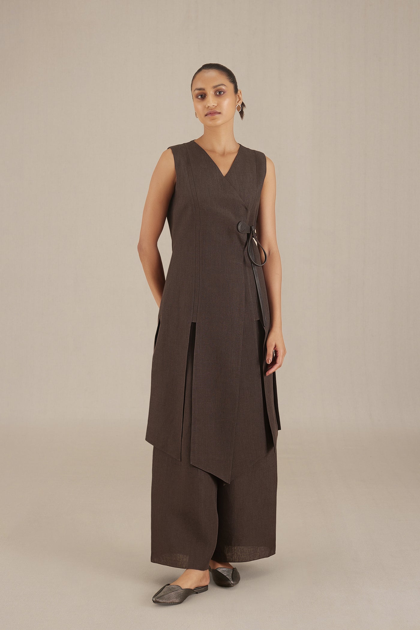AMPM Nailah Tunic Set Dark Brown indian designer wear online shopping melange singapore