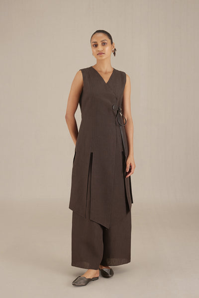 AMPM Nailah Tunic Set Dark Brown indian designer wear online shopping melange singapore