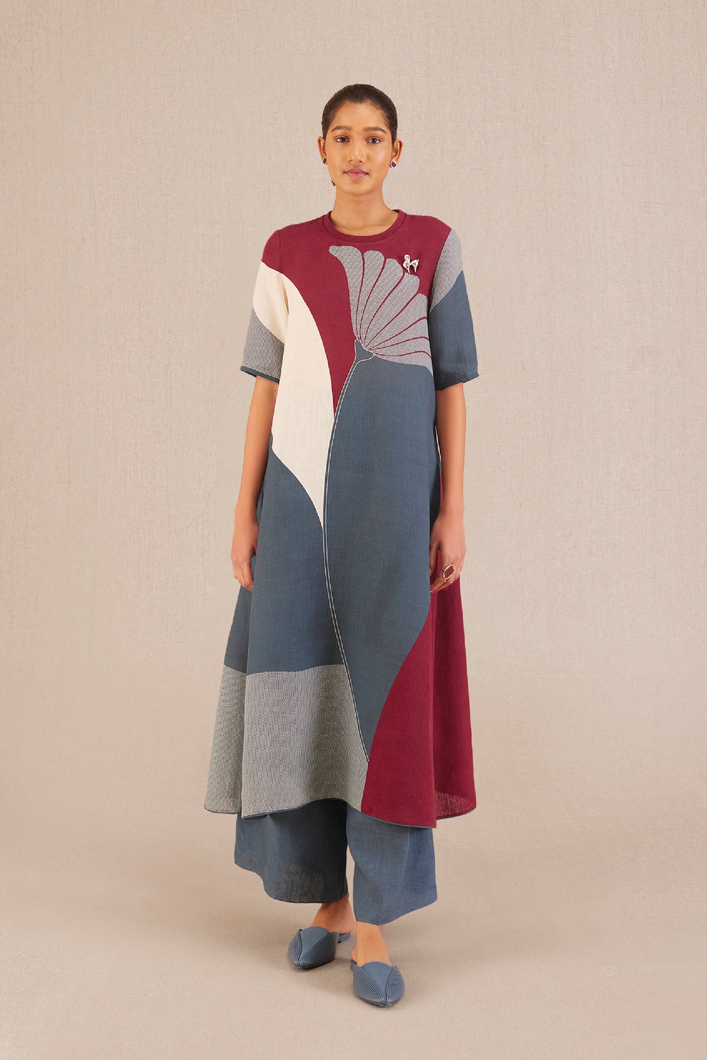 AMPM Noah Kurta Set Slate Blue indian designer wear online shopping melange singapore