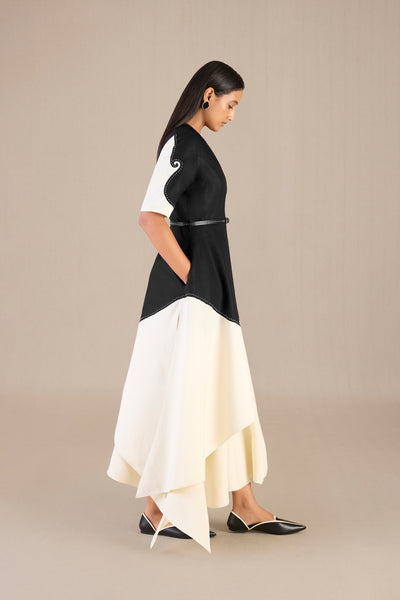 AMPM Safa Black Ivory Jacket Set indian designer wear online shopping melange singapore