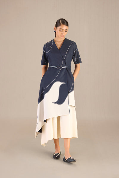 AMPM Seira Jacket Set Navy indian designer wear online shopping melange singapore