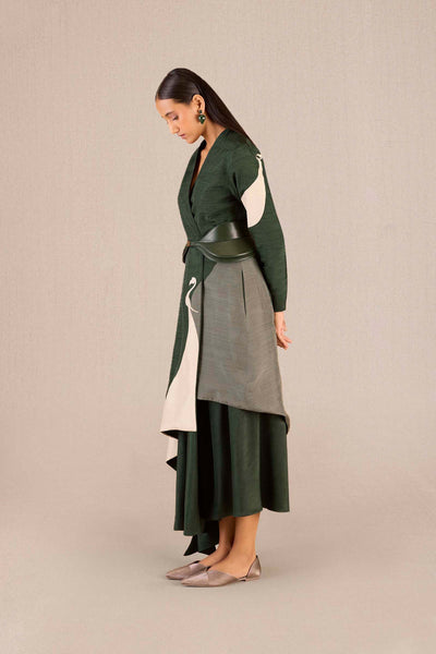 AMPM Serena Jacket Set Dark Green indian designer wear online shopping melange singapore